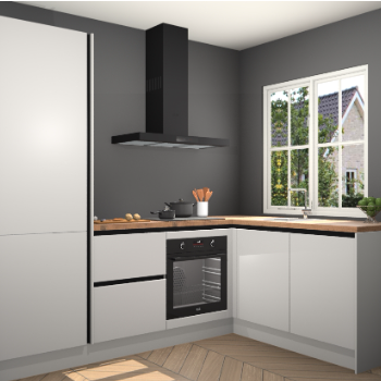 Zijdegrijze greeploze keuken Linz 114866