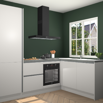 Zijdegrijze greeploze keuken Linz 114870