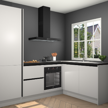 Zijdegrijze greeploze keuken Linz 114880