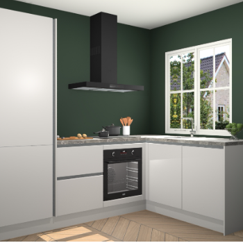 Zijdegrijze greeploze keuken Linz 114884