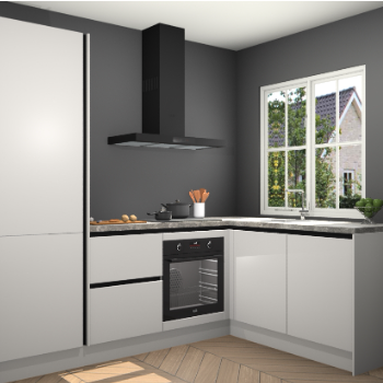 Zijdegrijze greeploze keuken Linz 114887