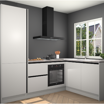 Zijdegrijze greeploze keuken Linz 114893