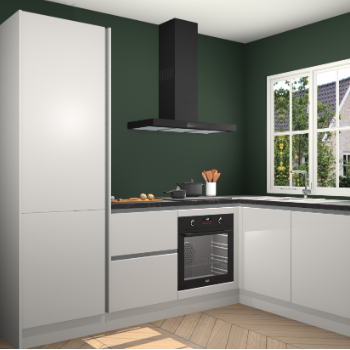 Zijdegrijze greeploze keuken Linz 114896