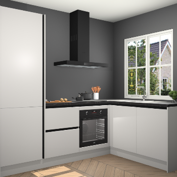 Zijdegrijze greeploze keuken Linz 114899