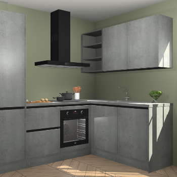 Beton Parelgrijs greeploze keuken Krakau 114655