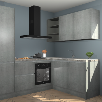 Beton Parelgrijs greeploze keuken Krakau 114639