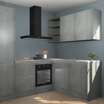 Beton Parelgrijs greeploze keuken Krakau 114640