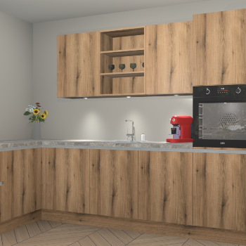 Goud Eiken greeploze keuken Gotenburg 114066