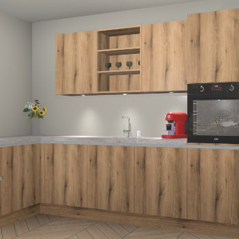 Goud Eiken greeploze keuken Gotenburg 114080