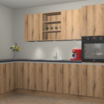 Goud Eiken greeploze keuken Gotenburg 114089