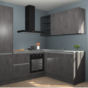 Beton Antraciet greeploze keuken Krakau 114837