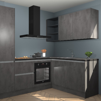 Beton Antraciet greeploze keuken Krakau 114838