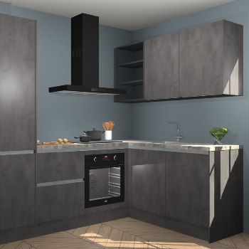 Beton Antraciet greeploze keuken Krakau 114839