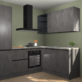 Beton Antraciet greeploze keuken Krakau 114857