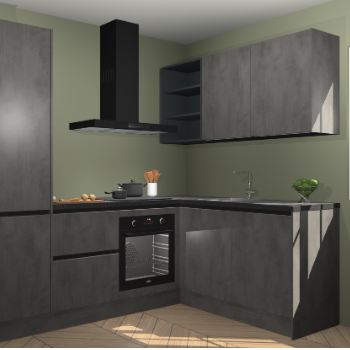 Beton Antraciet greeploze keuken Krakau 114859