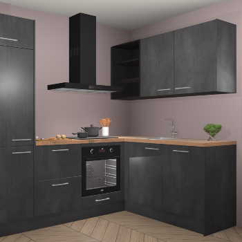 Beton Zwarte keuken Krakau 114830