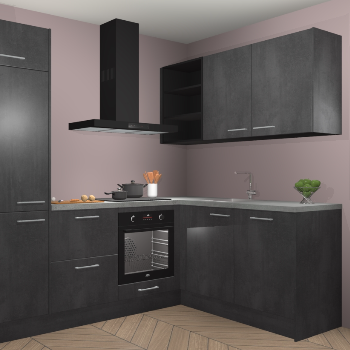 Beton Zwarte keuken Krakau 114972