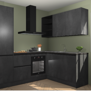 Beton Zwarte greeploze keuken Krakau 114999