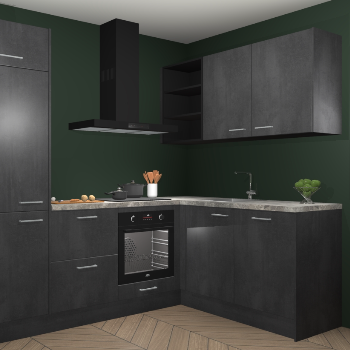 Beton Zwarte keuken Krakau 114980