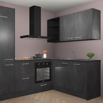 Beton Zwarte keuken Krakau 114976