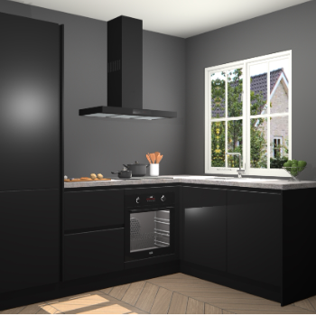 Zwarte greeploze keuken Linz 115122