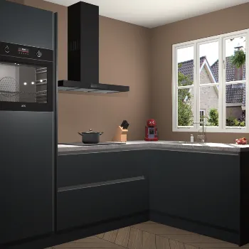Onyxgrijze greeploze keuken Victoria 115286