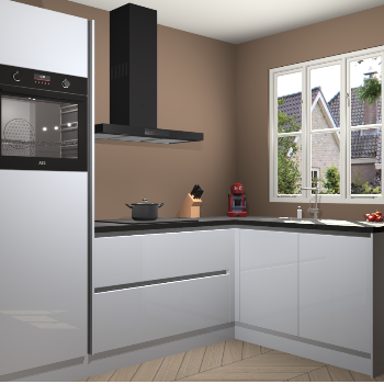 Sneeuwwitte hoogglans greeploze keuken Victoria 92783