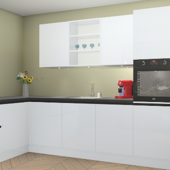 Sneeuwwitte hoogglans greeploze keuken Gotenburg 114911