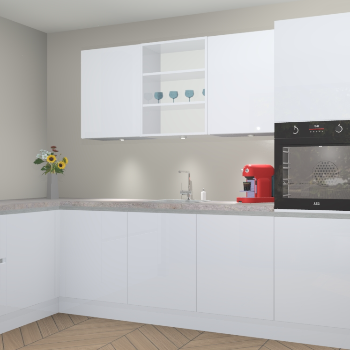 Sneeuwwitte hoogglans greeploze keuken Gotenburg 114935