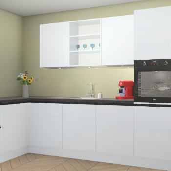 Sneeuwwitte hoogglans greeploze keuken Gotenburg 114945