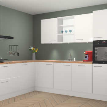 Zijdegrijze hoogglans keuken Gotenburg 114956