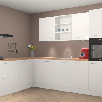 Zijdegrijze hoogglans keuken Gotenburg 114969