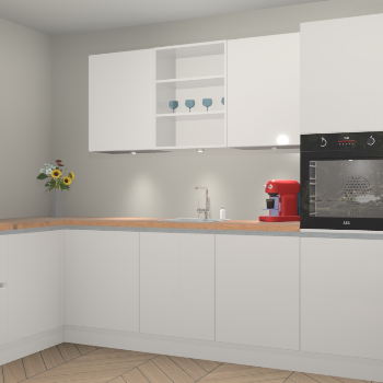 Zijdegrijze hoogglans greeploze keuken Gotenburg 114958