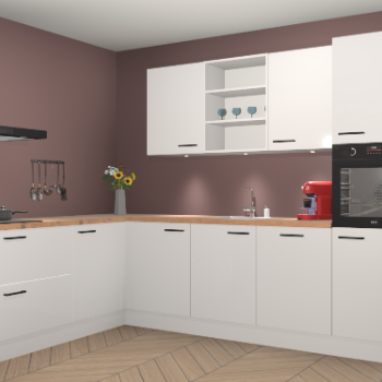 Zijdegrijze hoogglans keuken Gotenburg 115003