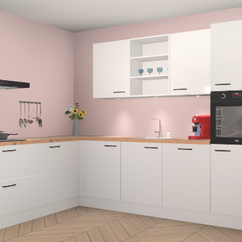 Zijdegrijze hoogglans keuken Gotenburg 114960