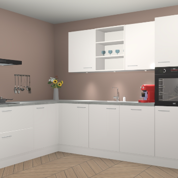 Zijdegrijze hoogglans keuken Gotenburg 115012