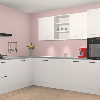 Zijdegrijze hoogglans keuken Gotenburg 115015