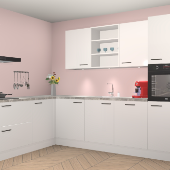 Zijdegrijze hoogglans keuken Gotenburg 115075