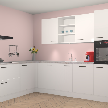 Zijdegrijze hoogglans keuken Gotenburg 115082