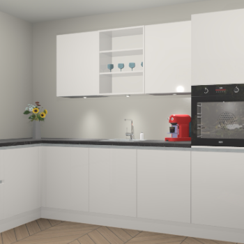 Zijdegrijze hoogglans greeploze keuken Gotenburg 115087