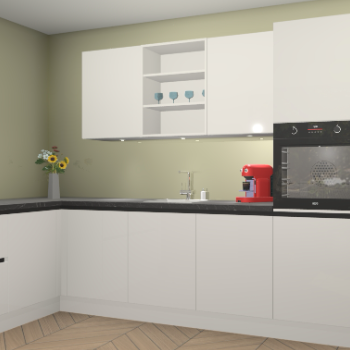 Zijdegrijze hoogglans greeploze keuken Gotenburg 115090