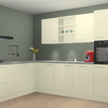 Magnolia hoogglans keuken Gotenburg 115130