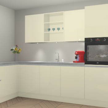 Magnolia greeploze hoogglans keuken Gotenburg 115133