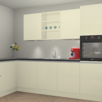 Magnolia greeploze hoogglans keuken Gotenburg 115169