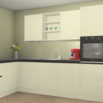 Magnolia greeploze hoogglans keuken Gotenburg 115172