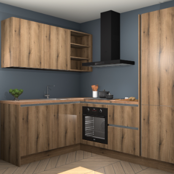 Goud Eiken greeploze keuken Boekarest 115337