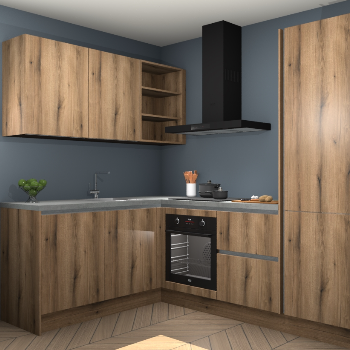 Goud Eiken greeploze keuken Boekarest 115468