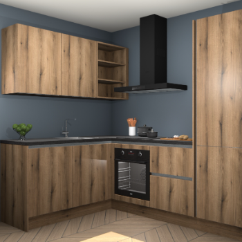 Goud Eiken greeploze keuken Boekarest 115475