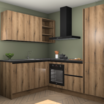 Goud Eiken greeploze keuken Boekarest 115478