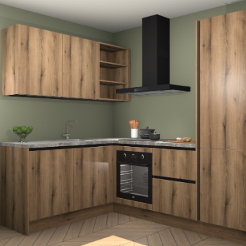 Goud Eiken greeploze keuken Boekarest 115485